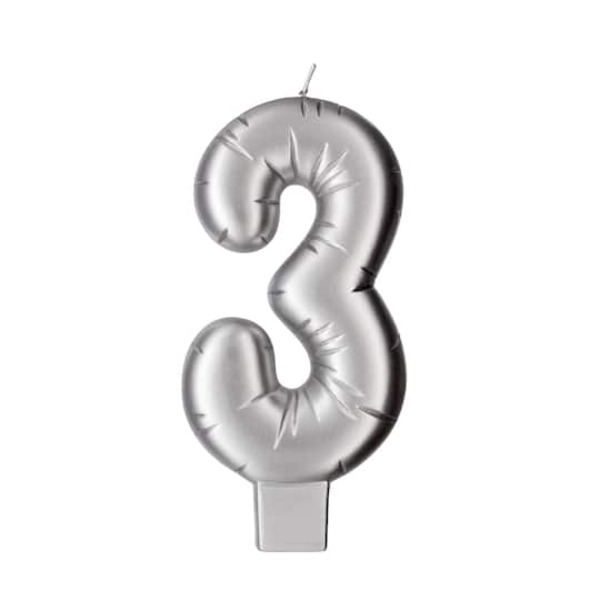 Makery Silver Number 3 Candle