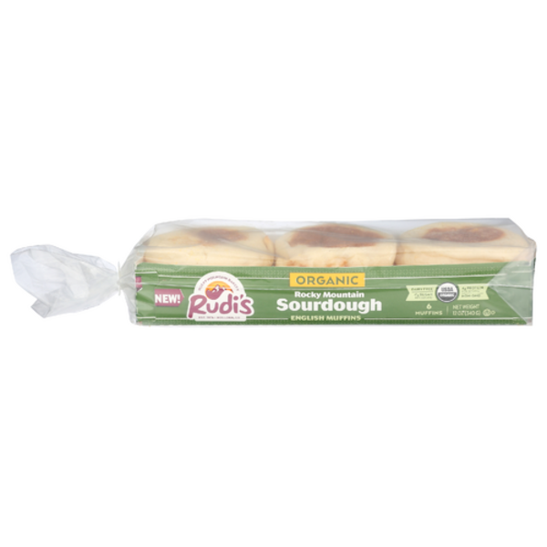 Rudi's Organic Rocky Mountain Sourdough English Muffins 6 Pack