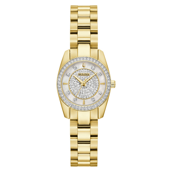Bulova Classic Gold Tone Stainless Steel Crystal Women's Watch, 23mm