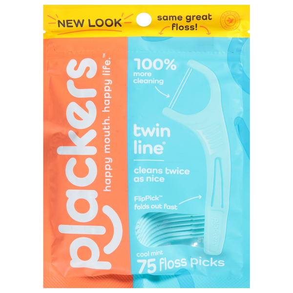 Plackers Micro Mint Floss Picks, Twin Line, Cool Mint Same-Day