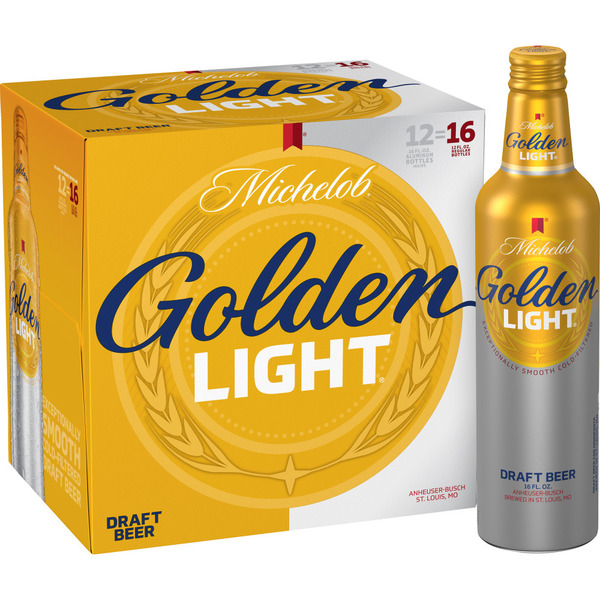 Michelob Golden Draft Light American Lager Beer 12 Pack, 16Oz
