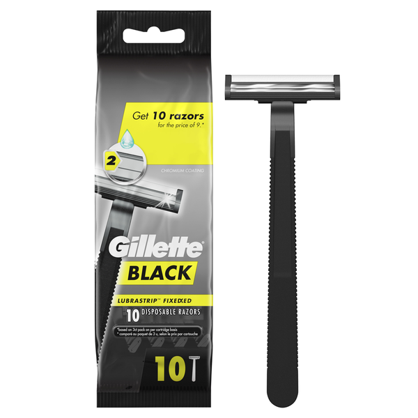 Gillette BLACK Fixed Men's Disposable Razors Same-Day Delivery
