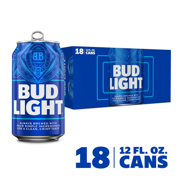 Bud Light American Lager Beer 18 Pack, 12 Fl Oz Cans Same-Day