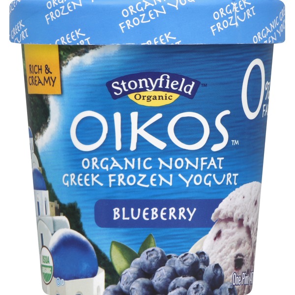 Stonyfield Organic Nonfat Greek Frozen Yogurt Blueberry (1 pt) Instacart