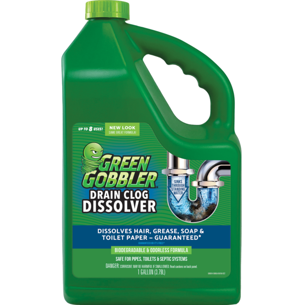 Green Gobbler 1 Gal. Drain Clog Dissolver And Remover, For Sinks, Tubs, Toilets And Showers Drain Cleaner