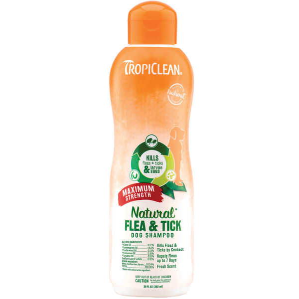 Tropi Clean Natural* Flea & Tick Maximum Strength Shampoo for Dogs