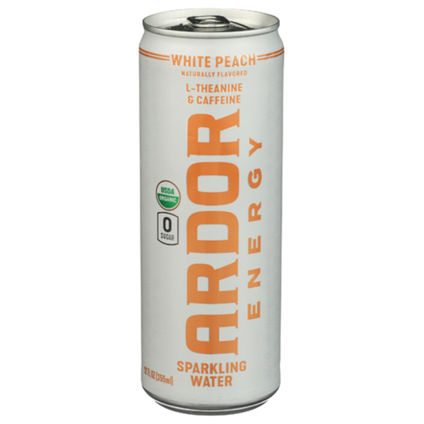 Ardor Organic Inc Organic White Peach Hydrate + Focus Sparkling Water