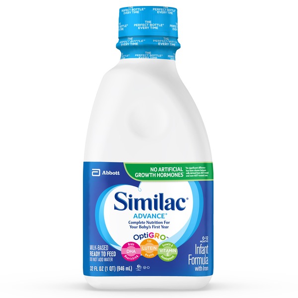 Similac Advance Infant Formula Ready To Feed Bottle 1 Qt Instacart