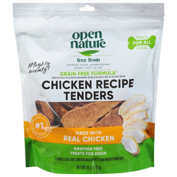 Open Nature Treats for Dogs, Chicken Recipe Tenders, Rawhide Free
