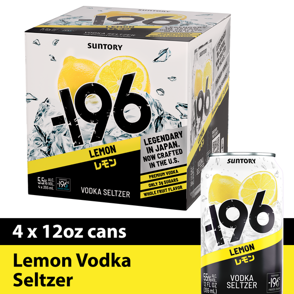 196 Lemon Vodka Seltzer 4x355 ml Same-Day Delivery or Pickup