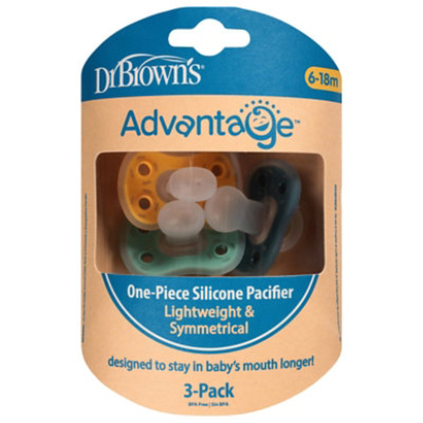 Dr. Brown’s Natural Flow One-Piece Silicone 6-18m Pacifier