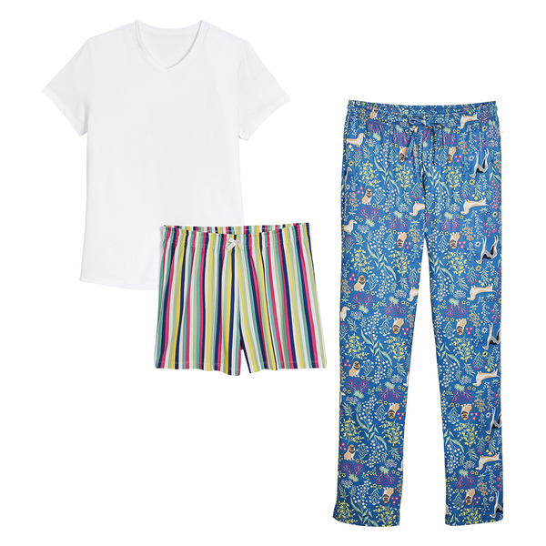 Serra Ladies 3pc Pajama Set, White, L Same-Day Delivery or Pickup