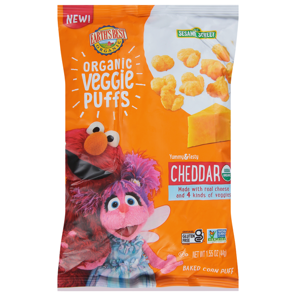 Earth's Best Veggie Puffs, Cheddar, Sesame Street
