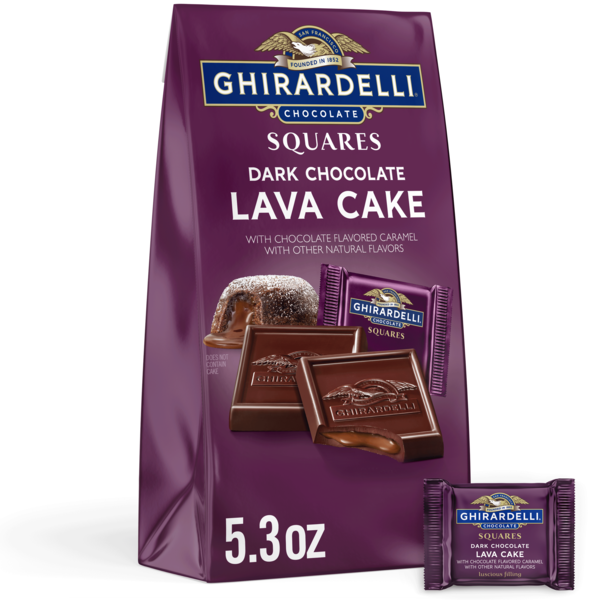 Ghirardelli Dark Chocolate Lava Cake SQUARES, 5.3 oz Bag