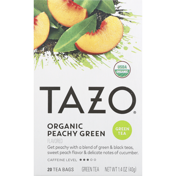 TAZO Tea Green Tea, Organic, Peachy Green Flavored, Bags Same-Day