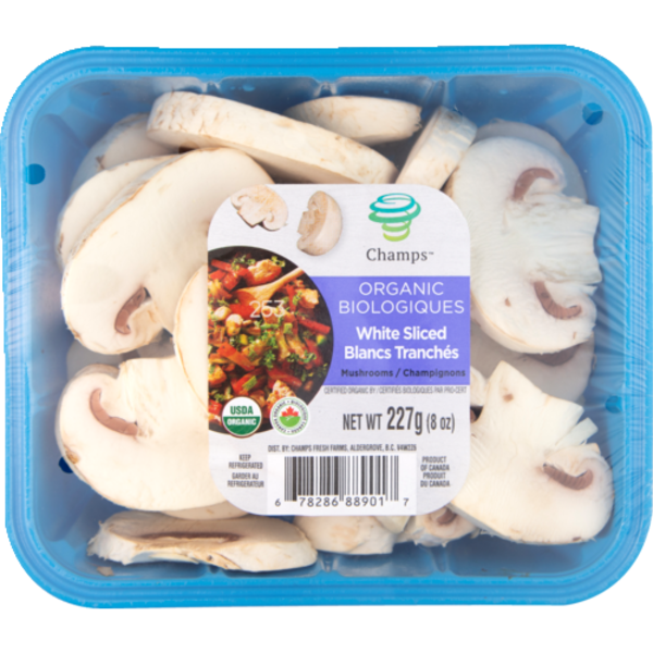 Champs Organic Sliced White Mushrooms