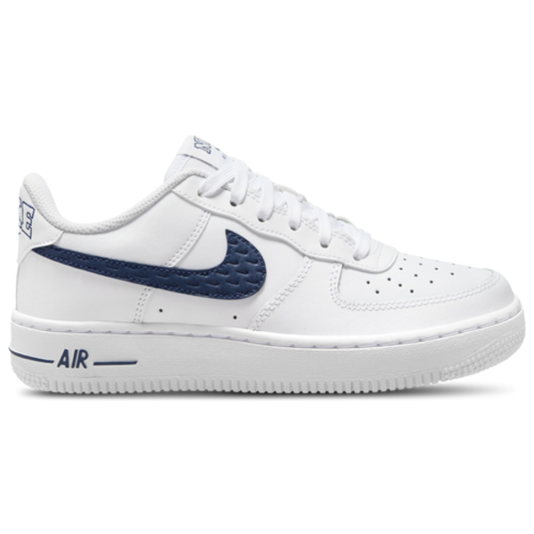 Nike Kids' Grade School Air Force 1 Shoes, Size 4, Medium/D - White/Midnight Navy