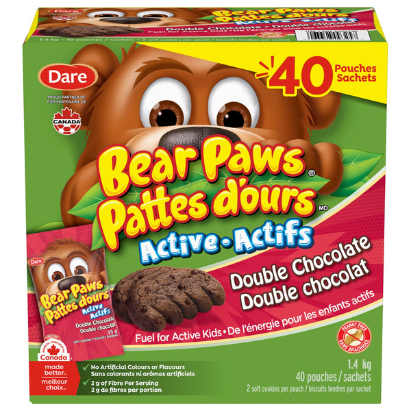 Dare Bear Paws Active Double Chocolate Soft Cookies