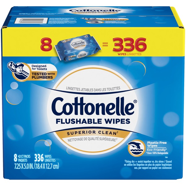 Cottonelle Flushable Wet Wipes Resealable Pack (8 each) Instacart