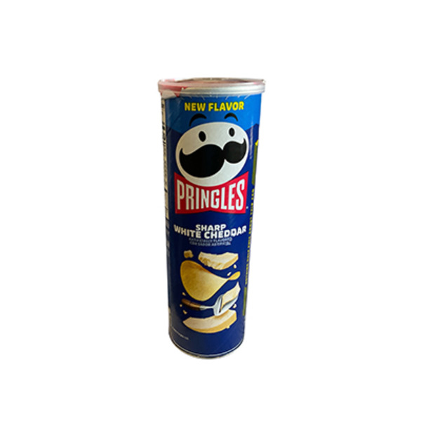 Pringles Sharp White Cheddar Potato Crisps Chips, Lunch Snacks, 5.5 oz