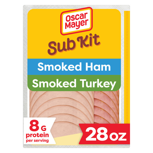 Oscar Mayer Sub Kit with Smoked Ham & Smoked Turkey Breast Sliced Deli Sandwich Lunch Meat