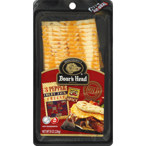 Boar's Head Cheese, 3 Pepper Colby Jack, Bold (8 oz) Instacart