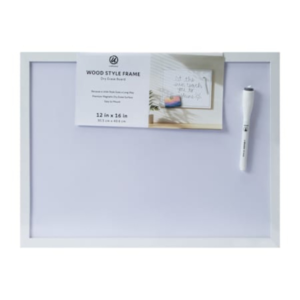 U Brands Wood Style Frame Dry Erase Calendar