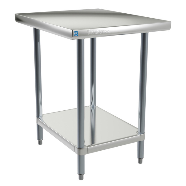 Sagetra Stainless Steel Worktable, 30x24x34 in