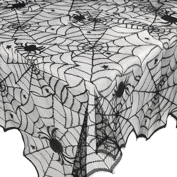 Celebrate It Spiderweb Lace Tablecover - Black
