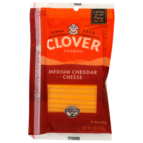 Clover Sonoma Cheese Medium Cheddar Slice