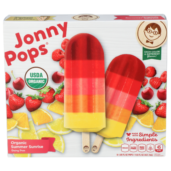 Jonny Pops Organic Summer Sunrise Frozen Bars 8 Pack Same-Day