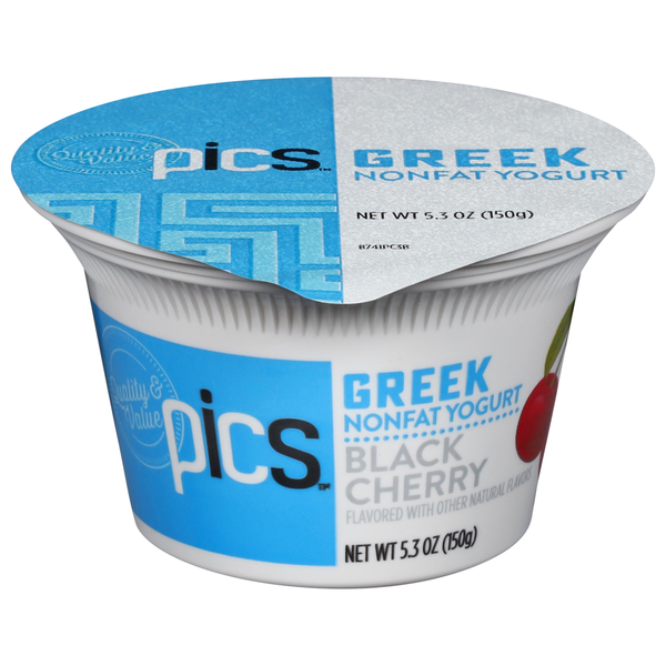 PICS Nonfat Black Cherry Greek Yogurt Cup Same-Day Delivery or