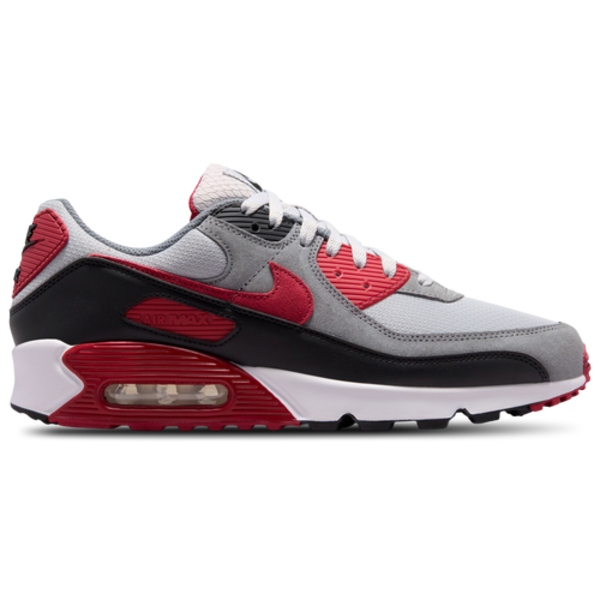Nike Men's Air Max 90 Running Shoes, Size 8 - White/Grey/Red