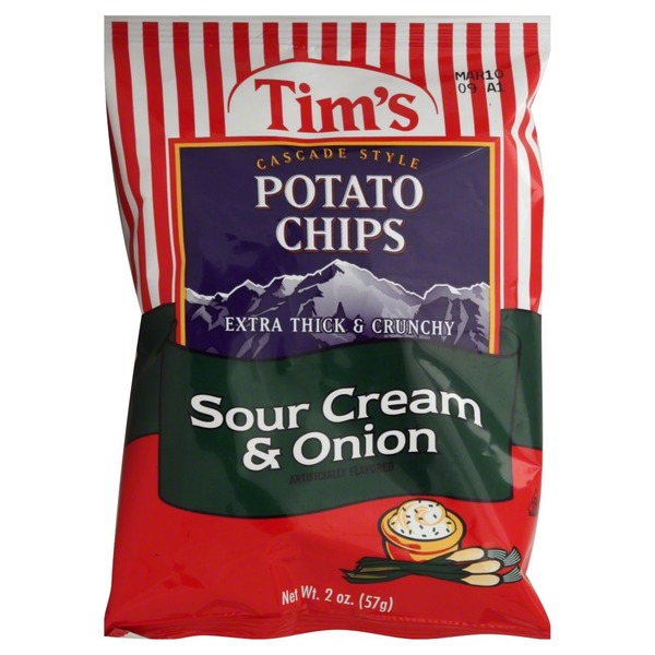 Tims Cascade Potato Chips, Sour Cream & Onion (2 oz) Instacart