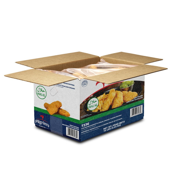 Pilgrim's Foodservice Uncooked Homestyle Halal Chicken Tender Fritters