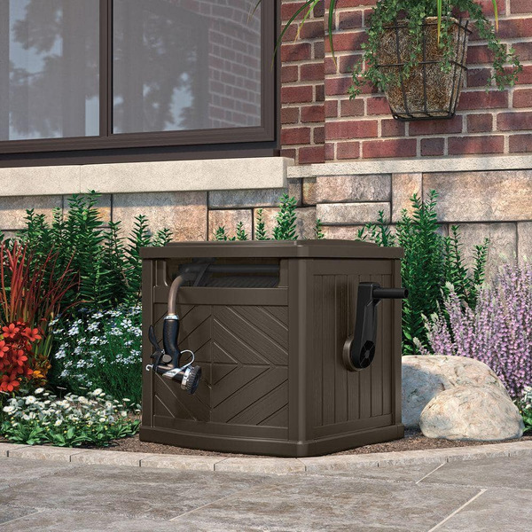 Suncast 150 Ft. Slide Trak Hose Hideaway, Java