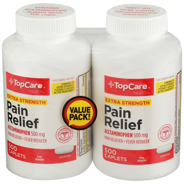 Top Care Extra Strength Pain Relief Acetaminophen 500 Mg Pain Reliever