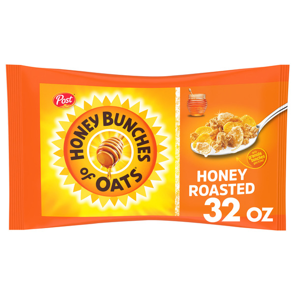 Post Honey Bunches of Oats Honey Roasted Breakfast Cereal, 32 OZ Bag