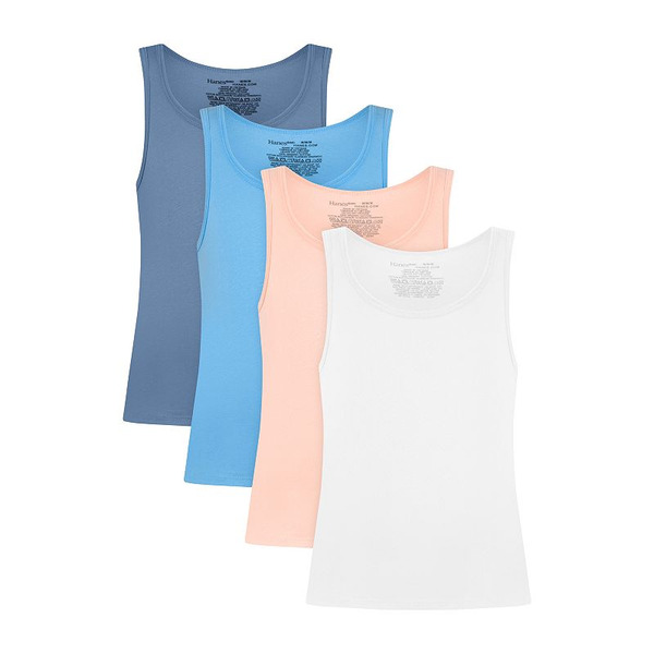 Hanes Girls Hanes Ultimate® 4-Pack Pure Comfort® Tanks, Girl's, Size: X Large, Multicolor