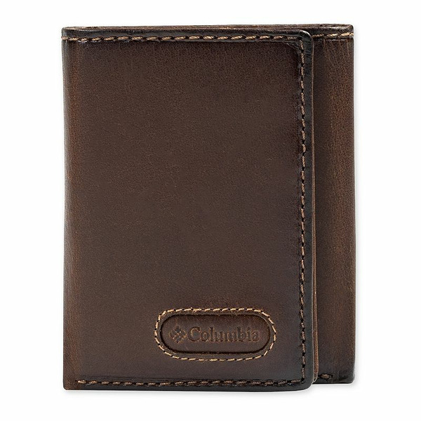Columbia Men's Columbia RFID Extra Capacity Trifold Leather Wallet, Brown