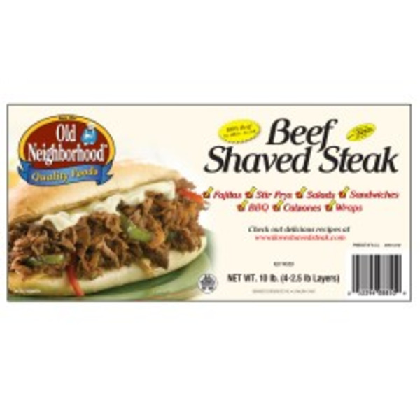 Frozen Old Neighborhood - Extra Lean Shaved Steak - 10 lbs