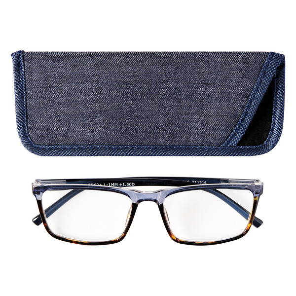 ALDI Visage Premium Reading Glasses with Case Navy & Tort SameDay