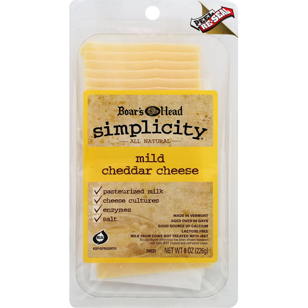 Boar's Head Cheese, All Natural, Cheddar, Mild (8 oz) Instacart