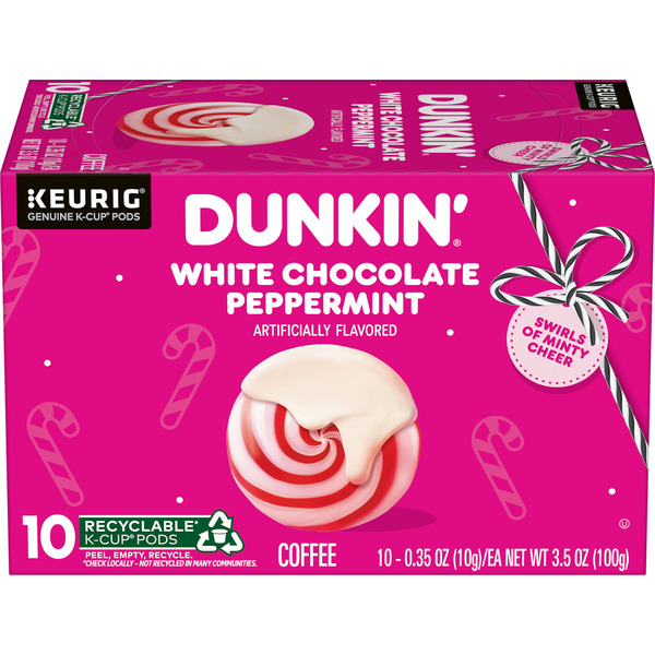 Dunkin' White Chocolate Peppermint Artificially Flavored Coffee, K