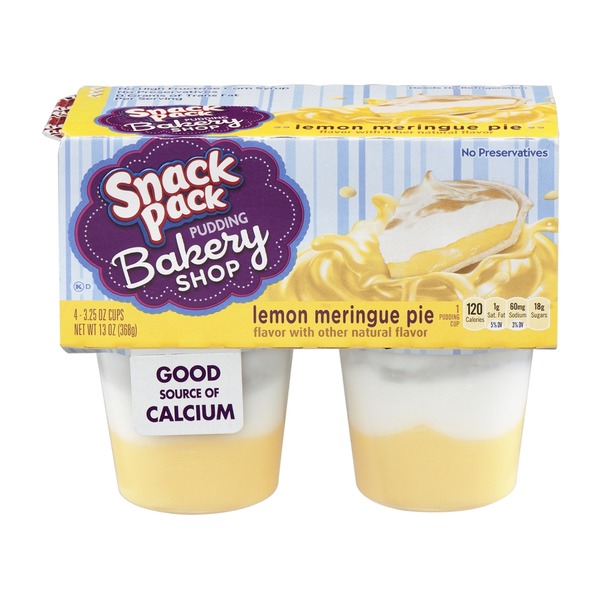 Snack Pack Pudding Bakery Shop Lemon Meringue Pie 4 CT (3.25 oz) Instacart