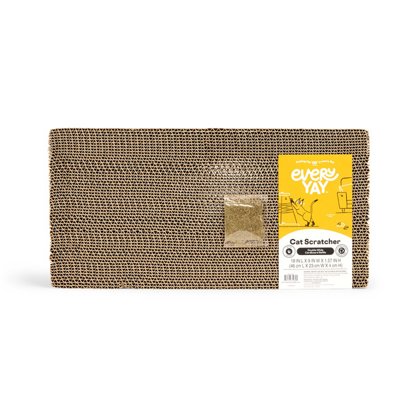 Every YaY 18" x 9" x 1.75" Double-Wide Cardboard Scratchier Refill for Cats