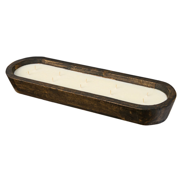KIRKTON HOUSE Rustic Carved Wood Candle Dark Vanilla & Sandalwood