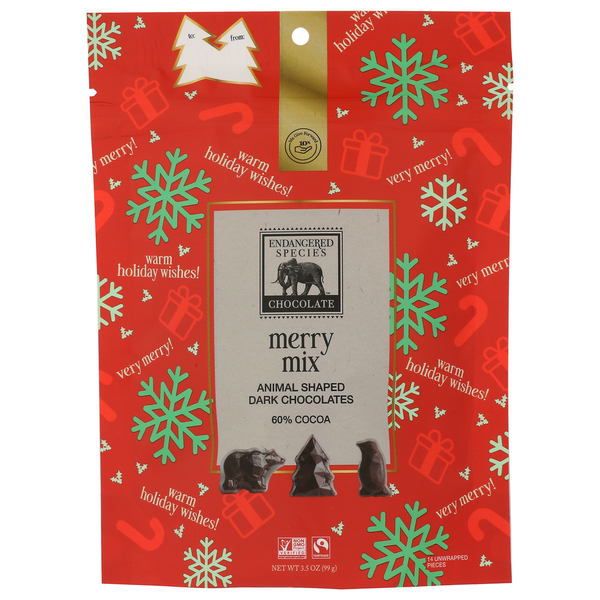 Endangered Species Merry Mix Shaped Dark Chocolate Same-Day