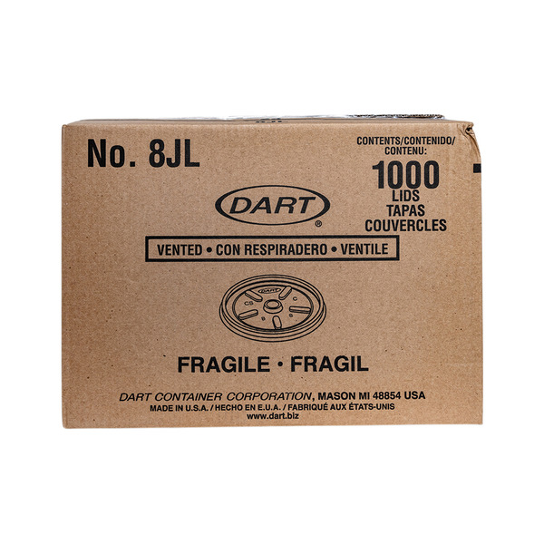 Dart - 8JL - White Vented Lid for 8 oz cups - 1000 ct