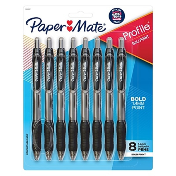 Paper Mate 1.4mm Black Bold Profile Retractable Ballpoint Pens